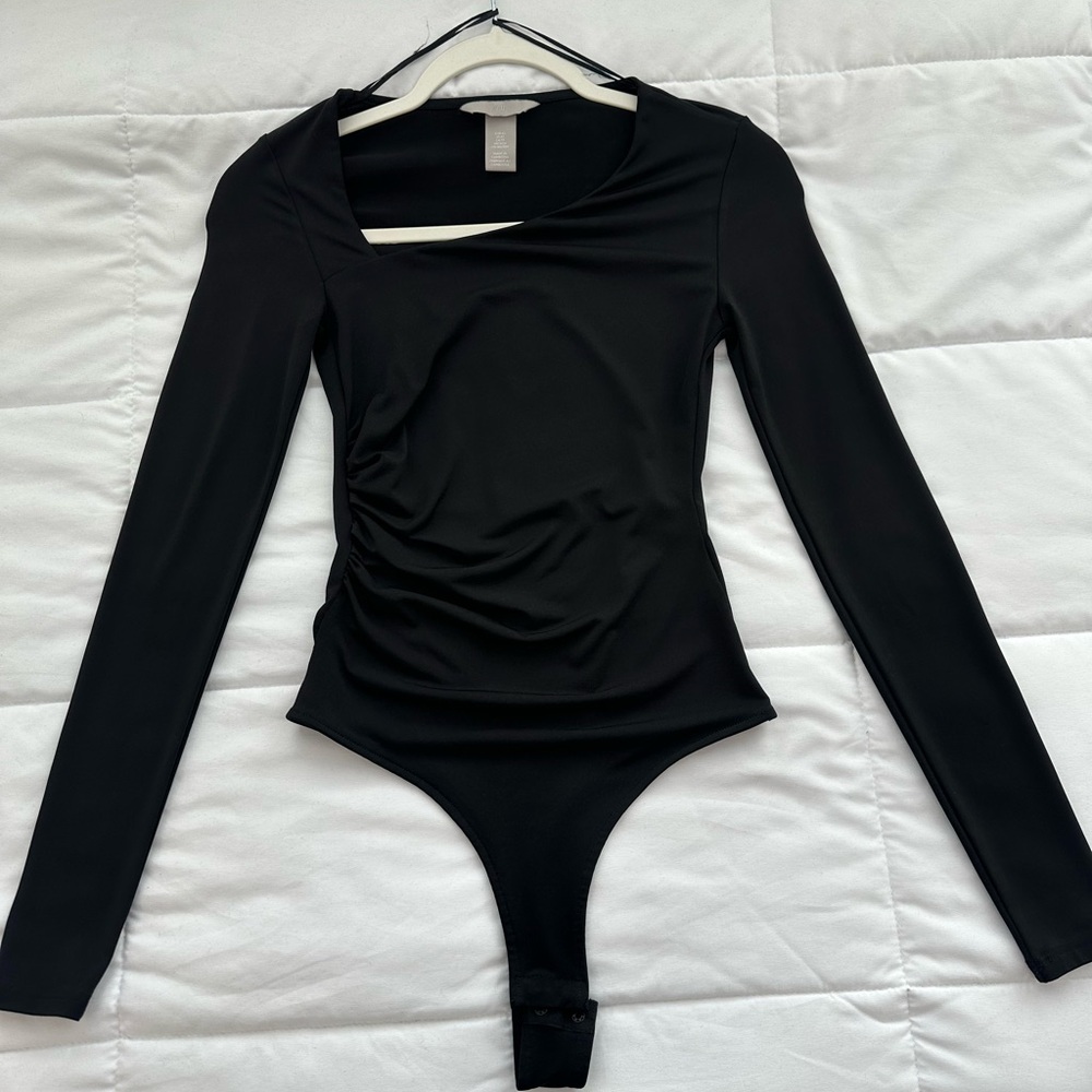 Zara Black Long Sleeve Bodysuit